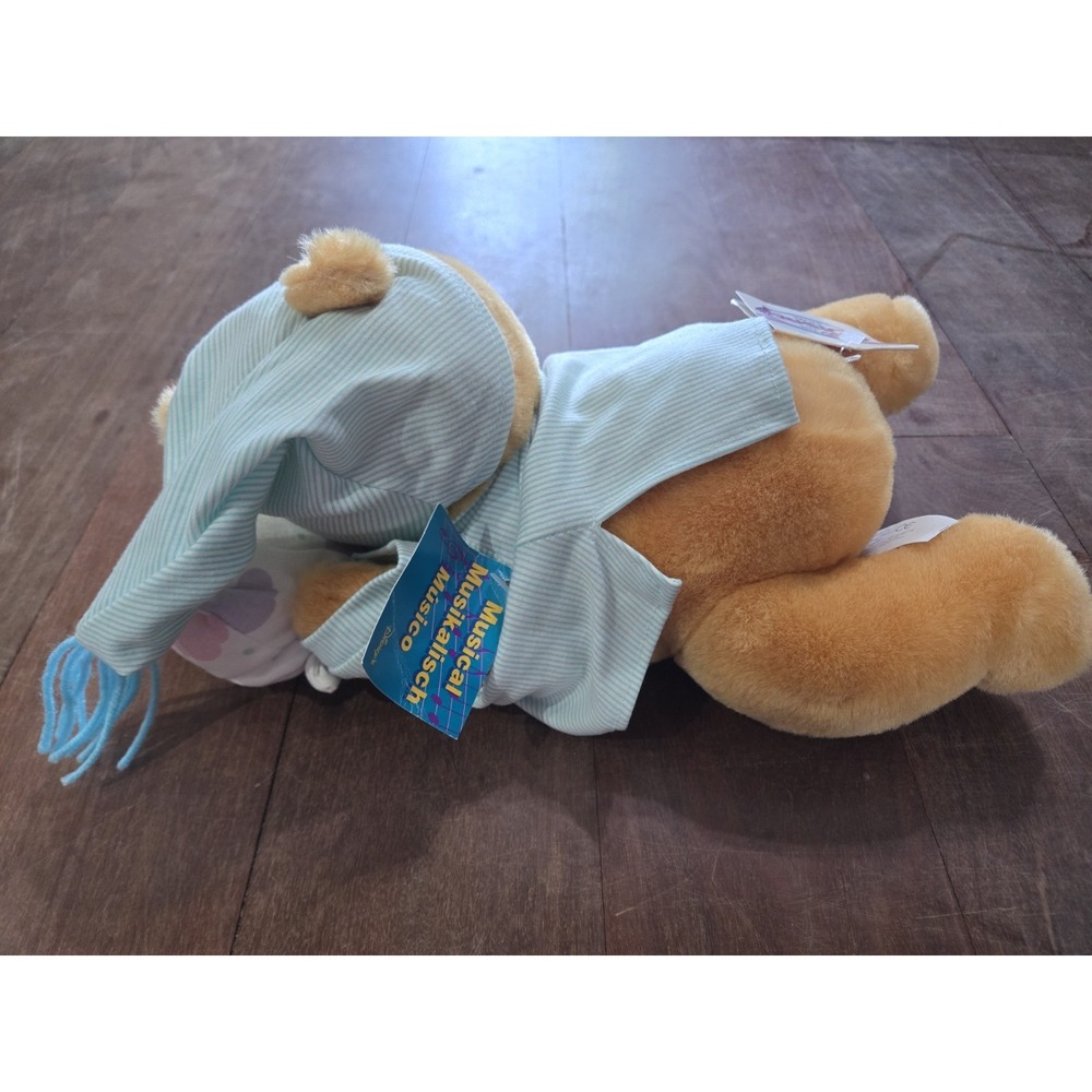 New Vintage Disney Winnie The Pooh Windup Sleeping Pooh Bear Plush Stuffed WORKS - Picture 3 of 7